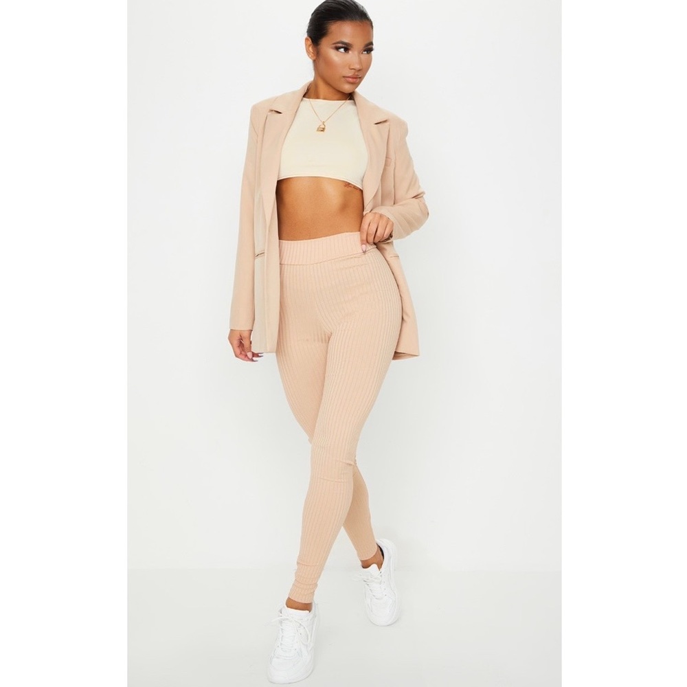 PrettyLittleThing Ribbed High Waisted Leggings